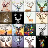 diy painting by numbers deer animal picture modern wall art canvas painting acrylic paint by numbers adult for home decor gift