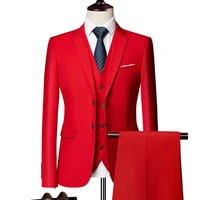 blazerpantsvest classic men formal business suit slim royal blue wedding groom wear male suit black gentlemen costume m 6xl