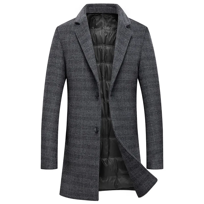 

2021 New Long Gray Color Winter Clothes Men High Quality Duck Down Filler Casaco Masculino Inverno