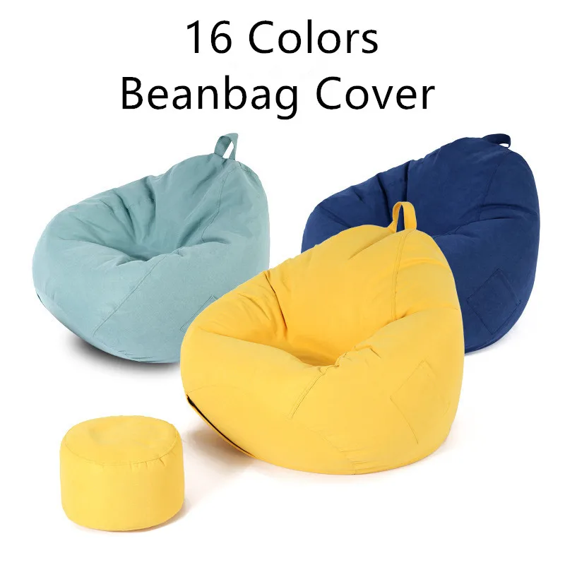 

Levkme Lounger Seat Bean Bag Puff Asiento Lazy BeanBag Sofas Cover without Filler Couch Tatami Chairs Covers XF1029