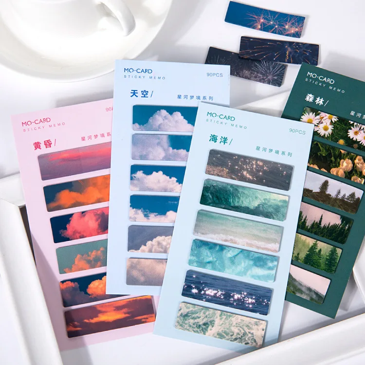 

Mohamm 90Pcs Xinghe Dream Series Hand Account Sticky Notes Creative Scrapbooking Stationary School Supplies