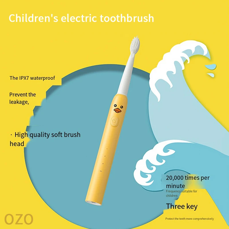 Умная звуковая электрическая зубная щетка для детей частота 20000 раз/мин вибрация