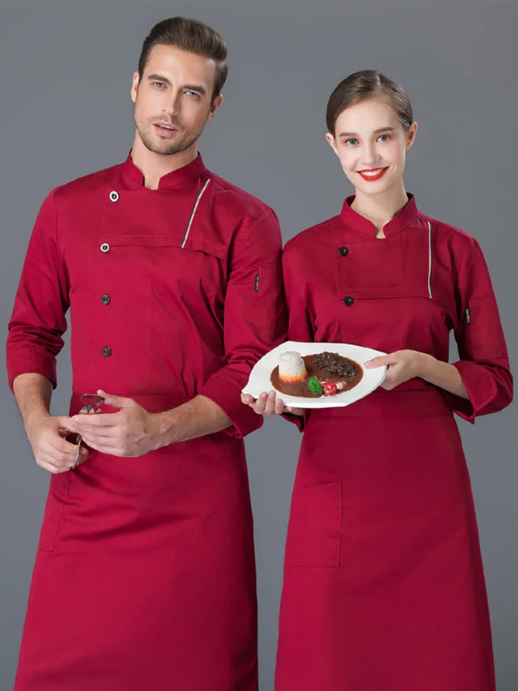 Unisex Chef Clothes Bakery Restaurant Kitchen Work Wear Catering Food Service Overalls Long Sleeve Breathable Uniform | Тематическая