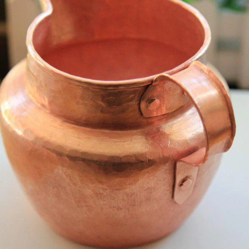 

Handmade Pure Copper Thick Tea Pot Cookware Pot Purple Handle