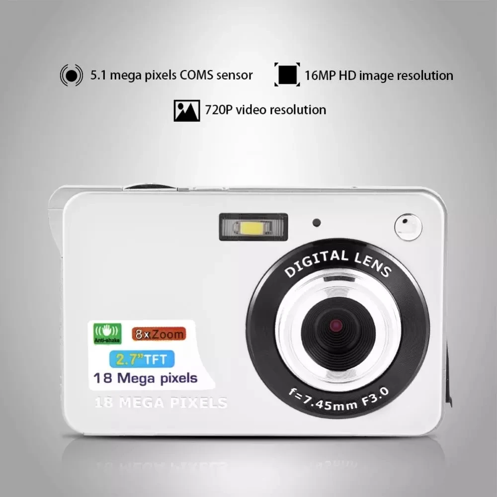 Горячая 2 7 &quotTFT LCD дисплей 18MP 720P 8x зум HD Цифровая камера Анти-встряхивание
