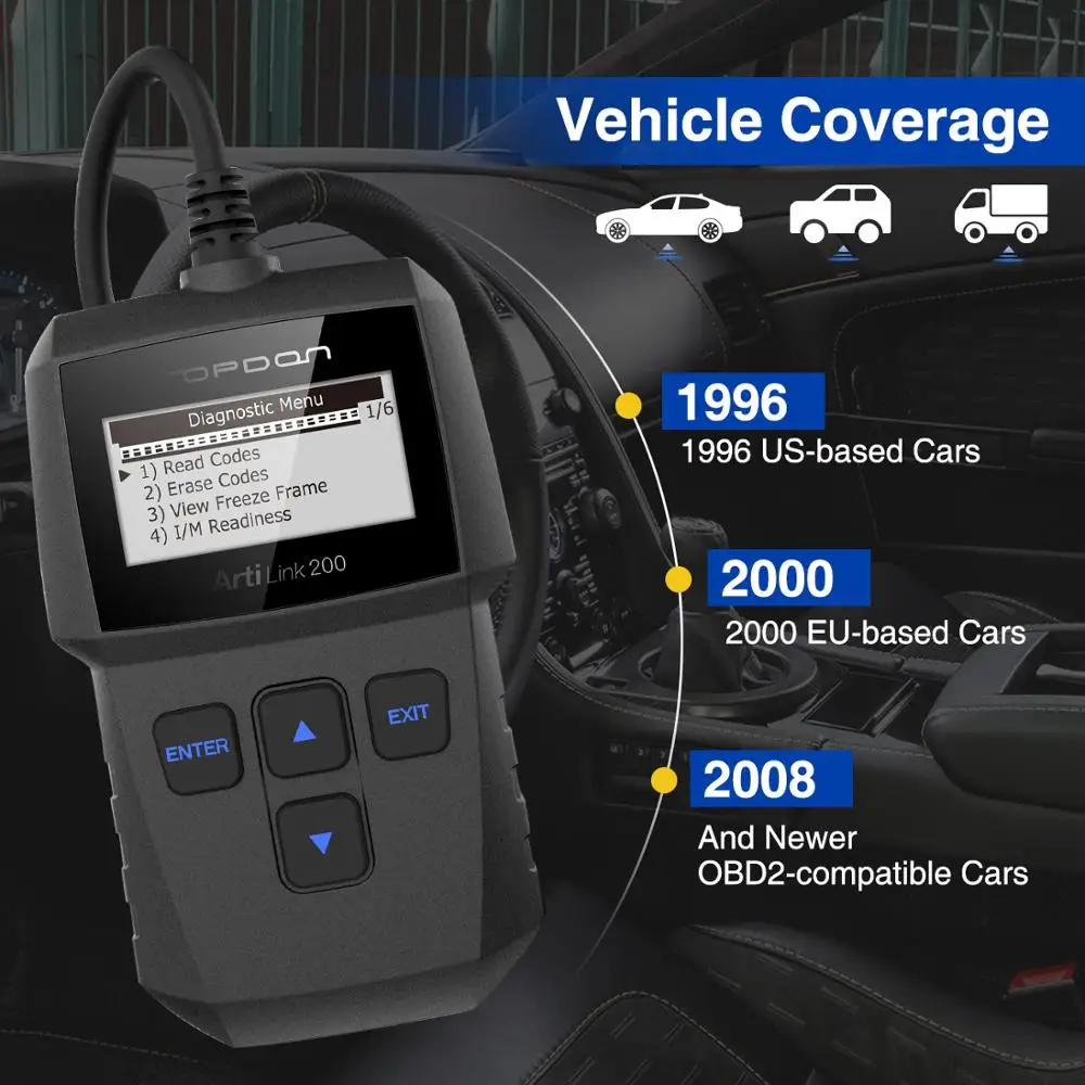 TOPDON AL200 полный OBD2 сканер OBDII код ридер автомобильный диагностический инструмент