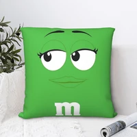 green mm face square pillowcase cushion cover creative home decorative polyester pillow case bed simple 4545cm