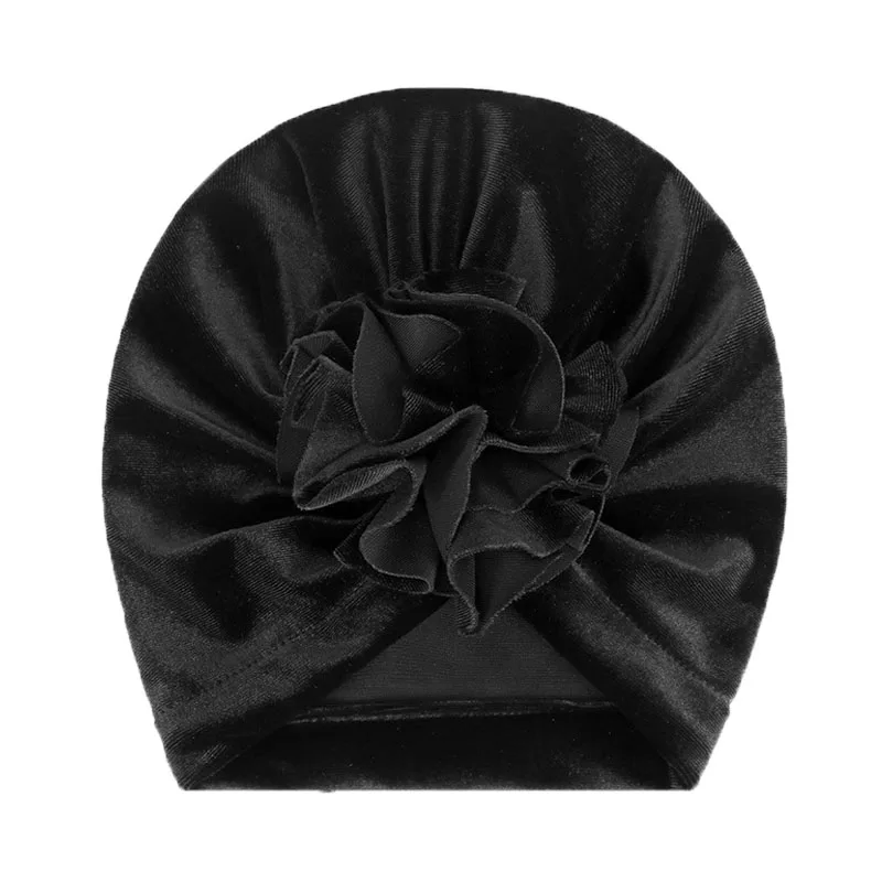 Black velvet Новинка; шапка для маленьких девочек; шапка-тюрбан из хлопка; реквизит для фотосессии; детская шапочка; аксессуары для малышей; шапка для девочек; шапки; 16 цветов - Цвет: Black velvet