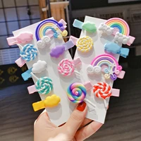 2020 new rainbow lollipop cute children hairpin hair clips accessories for girls kids hair ornament barrettes hairclip headdress