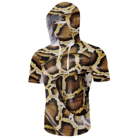 ujwi summer new 3d printing snake ninja t shirt animal skin mask short sleeved shirt oversized mens tee wholesale purchase 5xl