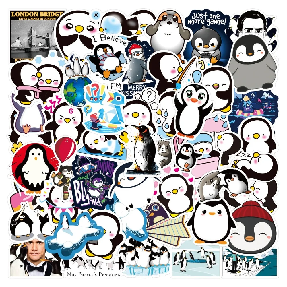 

50PCS Mr Poper's Penguins Sticker Cute Animal Kawaii Luggage Skateboard Guitar Refrigerator Cup Phone Notebook Children's Toys