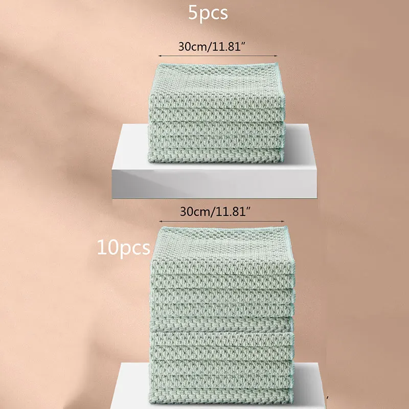 

5/10 Stks/set Keuken Niet-absorberend Vis Schaal Schoonmaakdoekje Huishouden Tafel Vaatdoek Poetslappen Kichen Accessoire