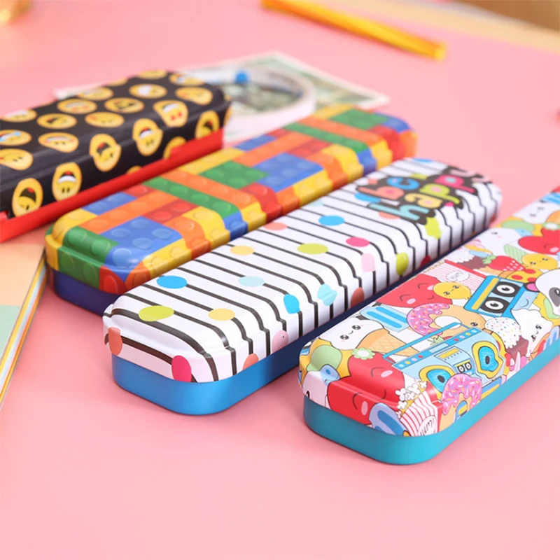 Creative Metal Stationery Box Korean Multi-Functional Tin Pen For Primary School Students | Канцтовары для офиса и дома