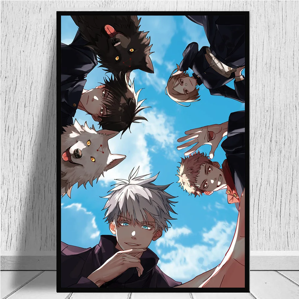

Nobara Kugisaki &Yuji Itadori&Megumi Fushigura Canvas Painting HD Printed Jujutsu Kaisen Japanese Anime Poster Home Decor Room