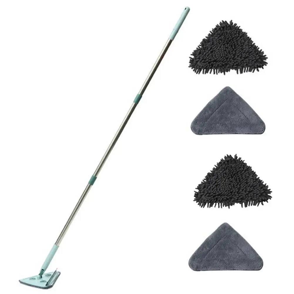 

Triangular Clean Mop With Rotating Telescoping Handle Multifunctional Rotating Mop with Refills Cloth For Car Floor Home