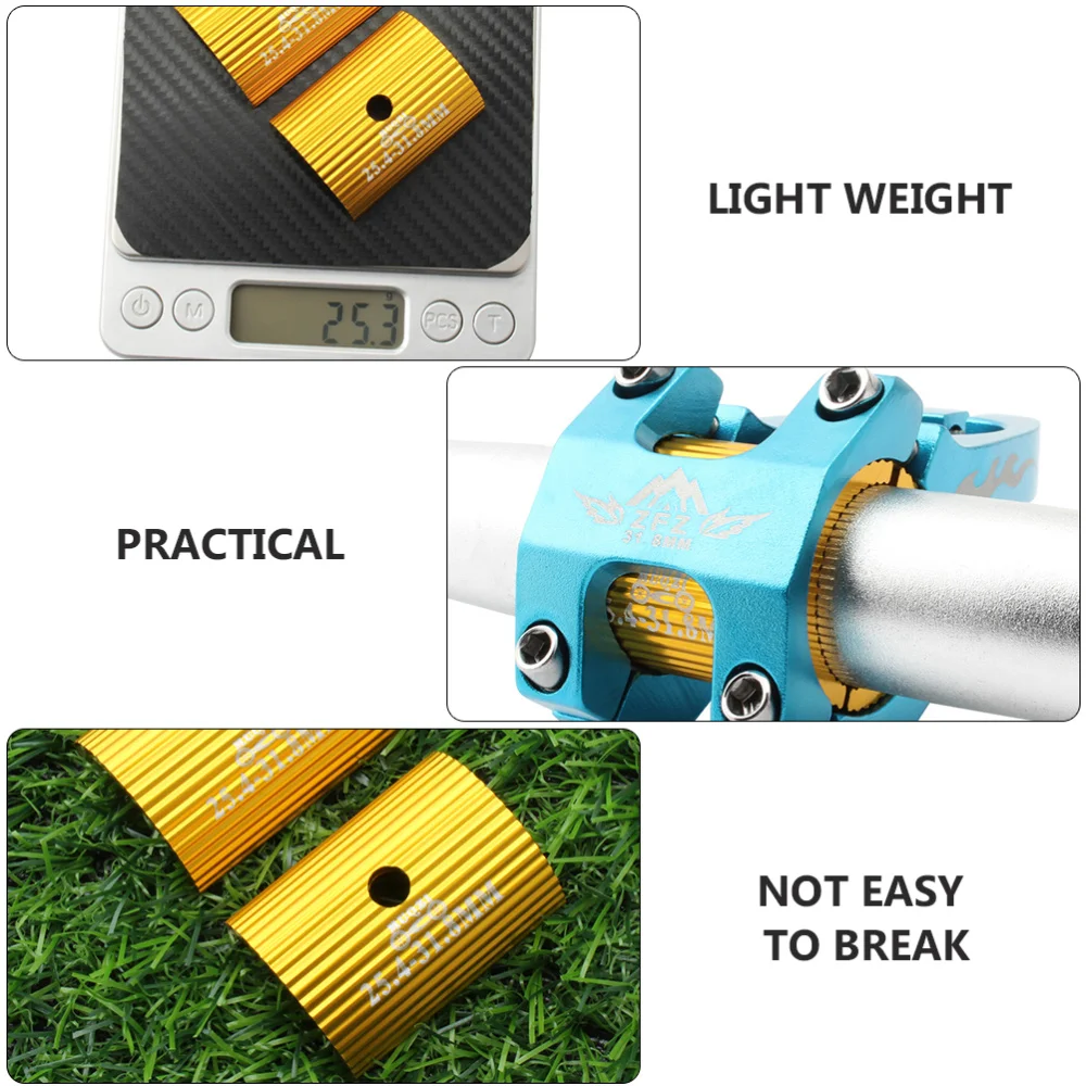 

2pcs Bike Handlebar Stem Reducer Aluminum Alloy Handlebar Shim Adapter