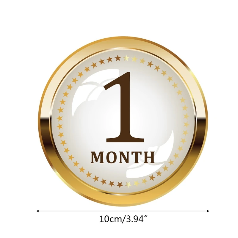 

12 Pcs/Set Baby Pregnant Monthly Stickers Round Memory Recording Milestone Sticker Newborn Growth Photo Photography Props K3NE