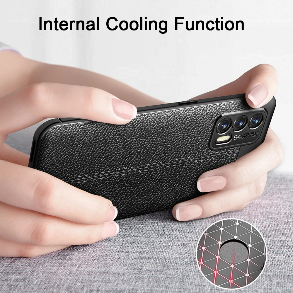 keysion shockproof case for realme gt gt neo leather texture soft silicone phone back cover for oppo realme gt 5g free global shipping