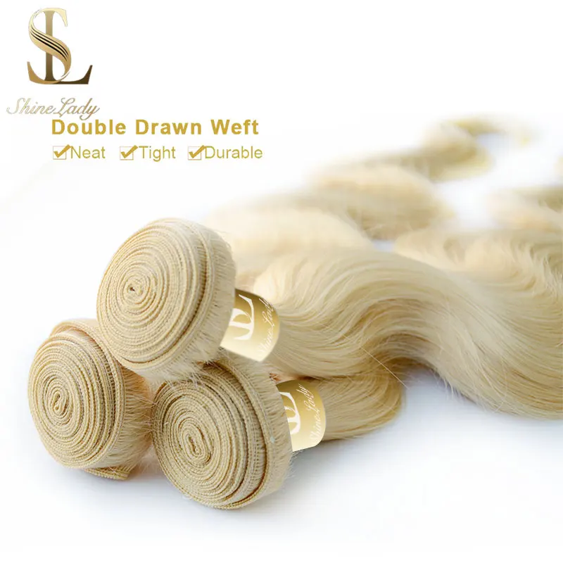 

Shinelady 613 Honey Blonde Color Hair Extension Brazilian Hair Weave Bundle 8 - 30 inch Body wave Human Hair 1 3 4 Bundle Deal