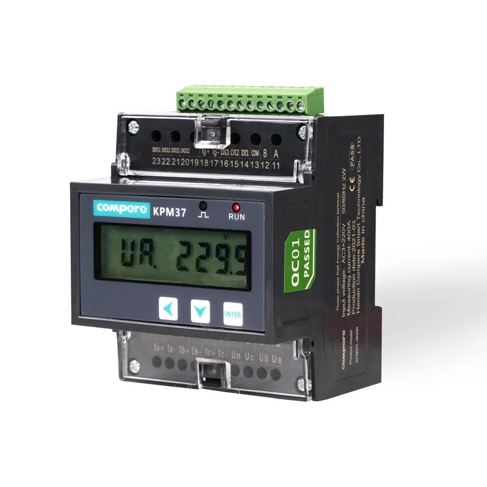 Двухисточник связи Modbus RTU MQTT Монтаж на DIN-рейку 3-фазный умный измеритель энергии |