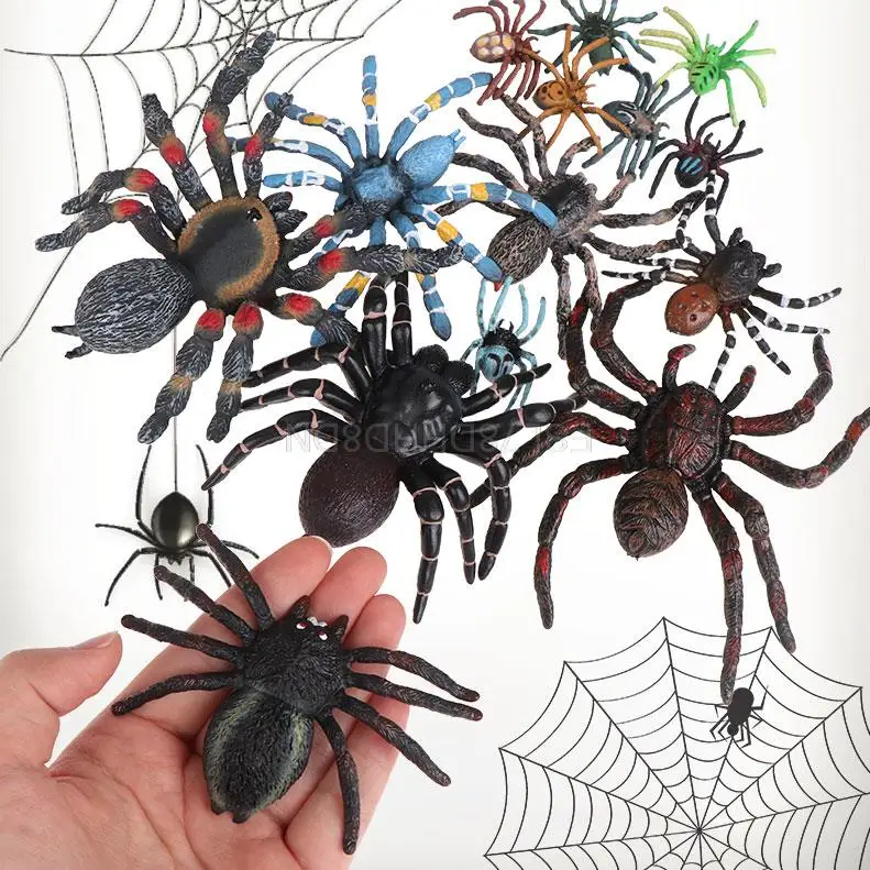 

15 шт. украшение на Хэллоуин имитация паука модель насекомых животных реалистичные фигурки пауков игрушки пластиковые украшения подарок