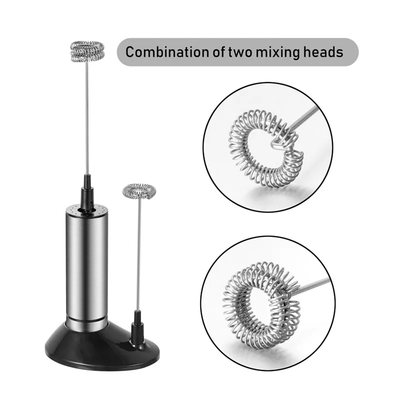 Электрический молочной пены Кофе Блендер 2 венчик для взбивания молока