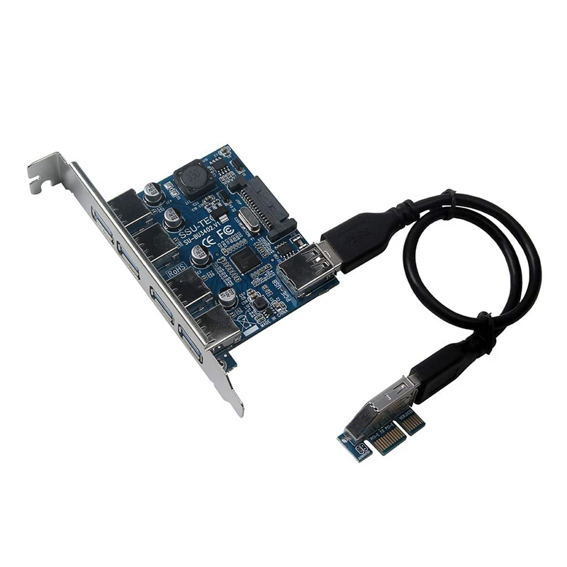 Четыре порта Usb 3 0 Супер быстрая 5 Гбит/с Pci-E Плата расширения Pci Express адаптер
