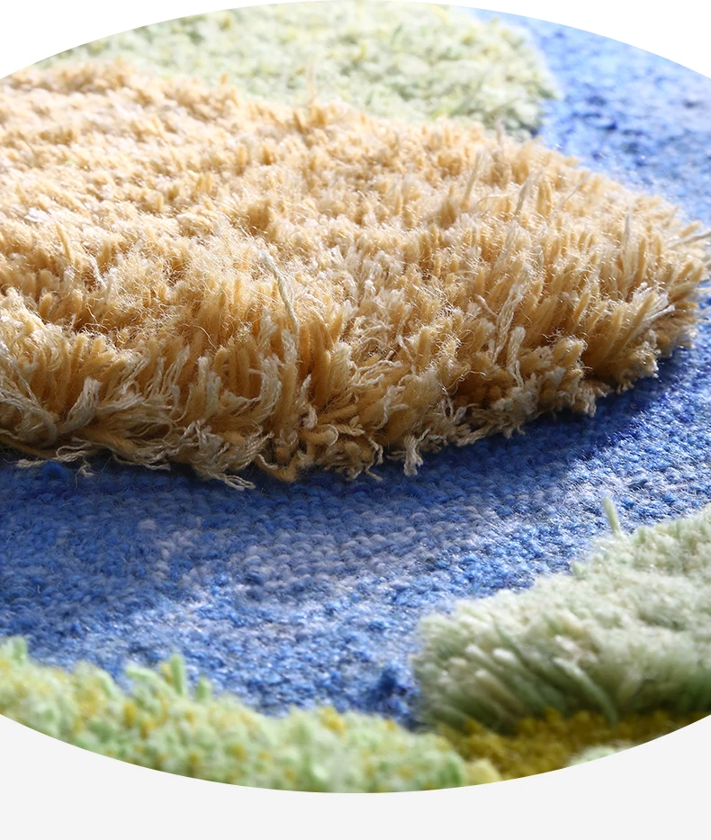 Маленький лес 3D ручной работы яркий зеленый коврик для входа в гостиную детский