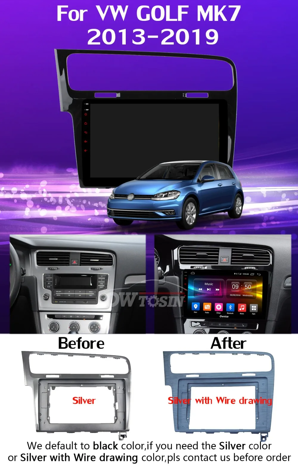Панорамная камера 360 ° 4G LTE Android 9,0 4G+ 64G DSP CarPlay Автомобильный плеер для Volkswagen Golf 7 MK7 2013- gps радио
