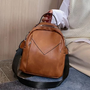 Модный женский кожаный рюкзак, маленький школьный рюкзак из искусственной кожи для девочек-подростков, рюкзак, винтажные сумки на плечо, женский рюкзак