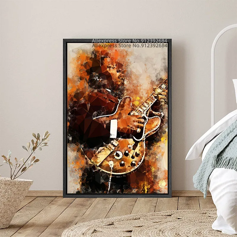 Постер музыкант ББ Кинг абстрактная акварельная картина настенное искусство на