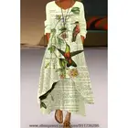 Женское винтажное платье с 3D-принтом, длинное повседневное платье в стиле бохо, с цветочным принтом