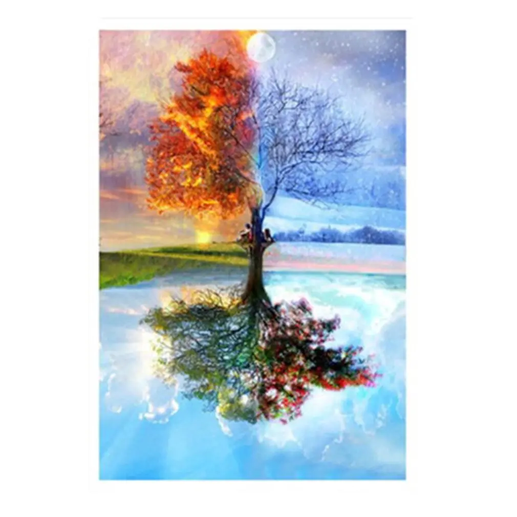 Круглая Алмазная роспись с деревом жизни для украшения дома 30 см/40 см