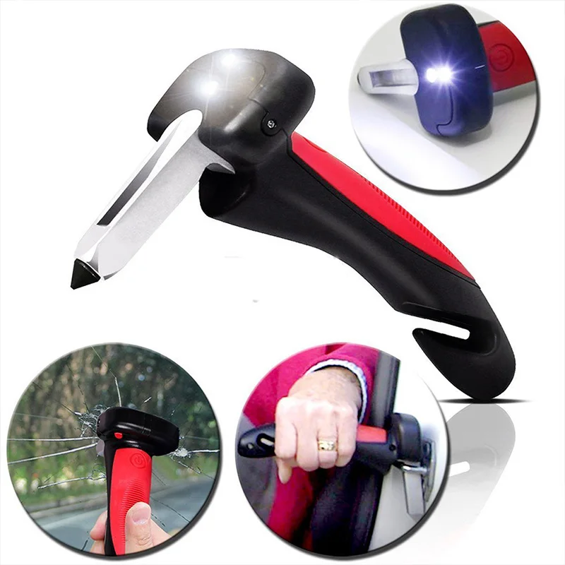 

All-in-One Car Cane Standing Grab Assist Handle With Built In LED Flashlight Seatbelt Cutter And Window Breaker