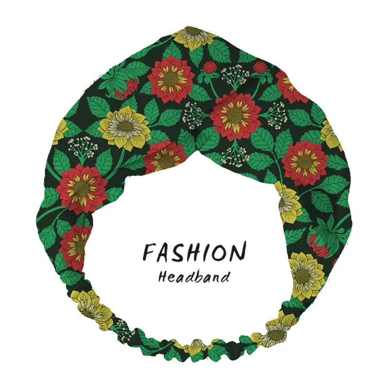 

Women Headband Vintage Cross Knot Elastic Hair Bands Soft Solid Hairband Girls Hair Accessories Floral Turban Bandanas Head Wrap