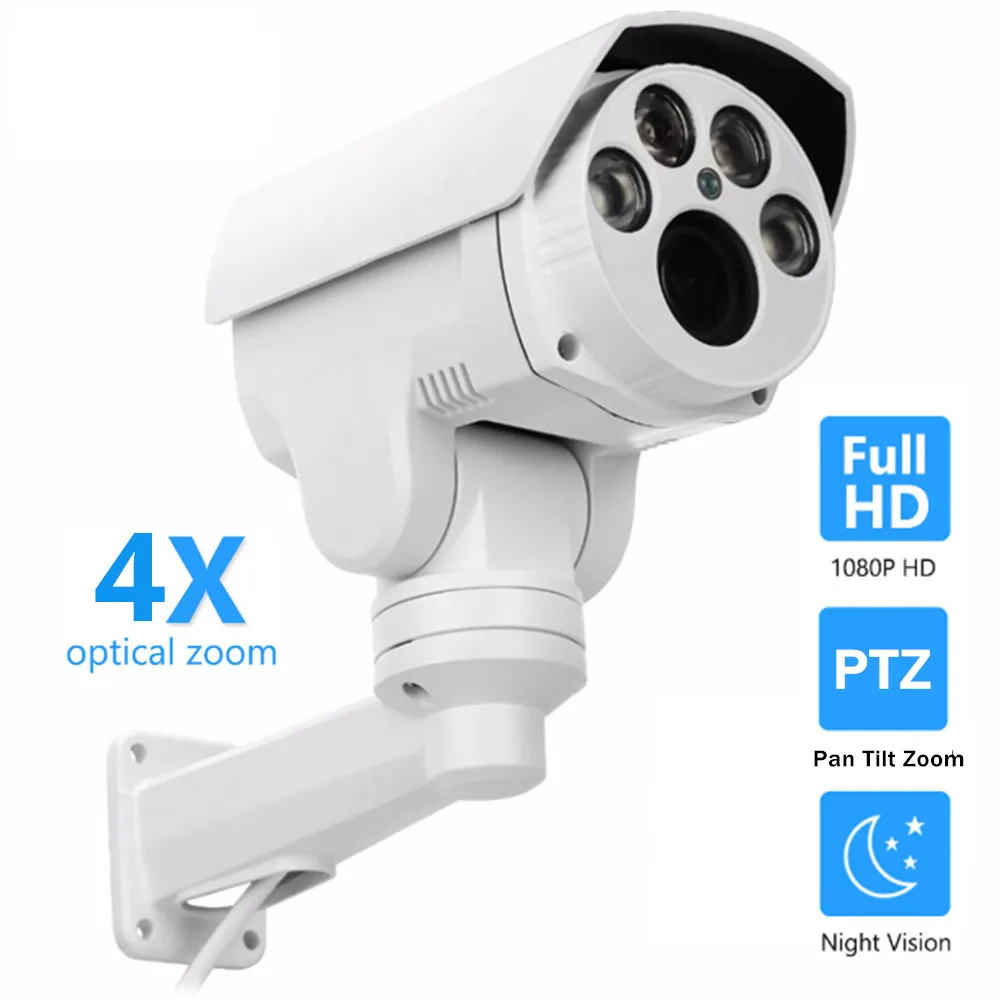 Full HD 1080p цилиндрическая наружная PTZ IP камера 4X 10X оптический зум H.264 CCTV Камера