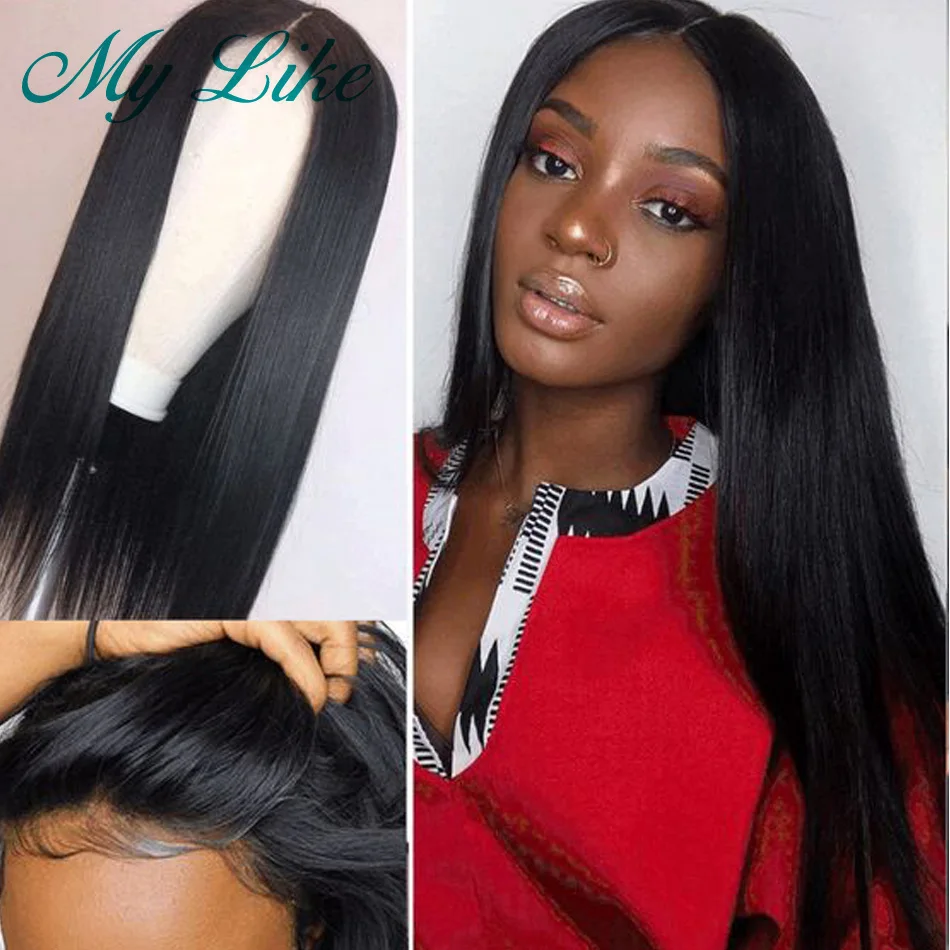 

MY LIKE 4x4 Closure Wig Brazilian Straight Human Hair Wigs 13x4 Lace Front Human Hair Wigs for Black Women 150% Density Lace Wig
