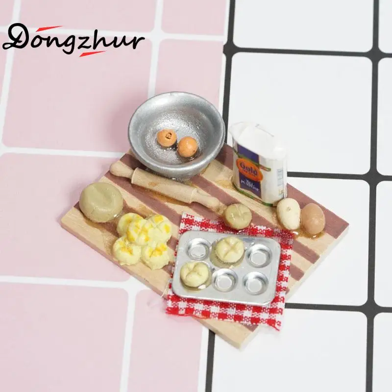 

Miniature Dollhouse 1:12 Doll House Kitchen Rich Mini Dollhouse Cutting Making Fast Table Flour Face Board Point T3N8