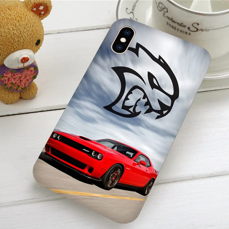 For iPhone 6S case 5 5S 6 7 8 Plus X XR XS 11 Pro Max Soft Silicone TPU Phone Cases Cover Dodge Demon Challenger Logo | Мобильные