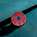 Эмалированная брошь в виде Человека-паука, красная паутина, круглая, ужас, Черная Вдова, значок в виде насекомых, подарок на Хэллоуин, модные украшения для рюкзака