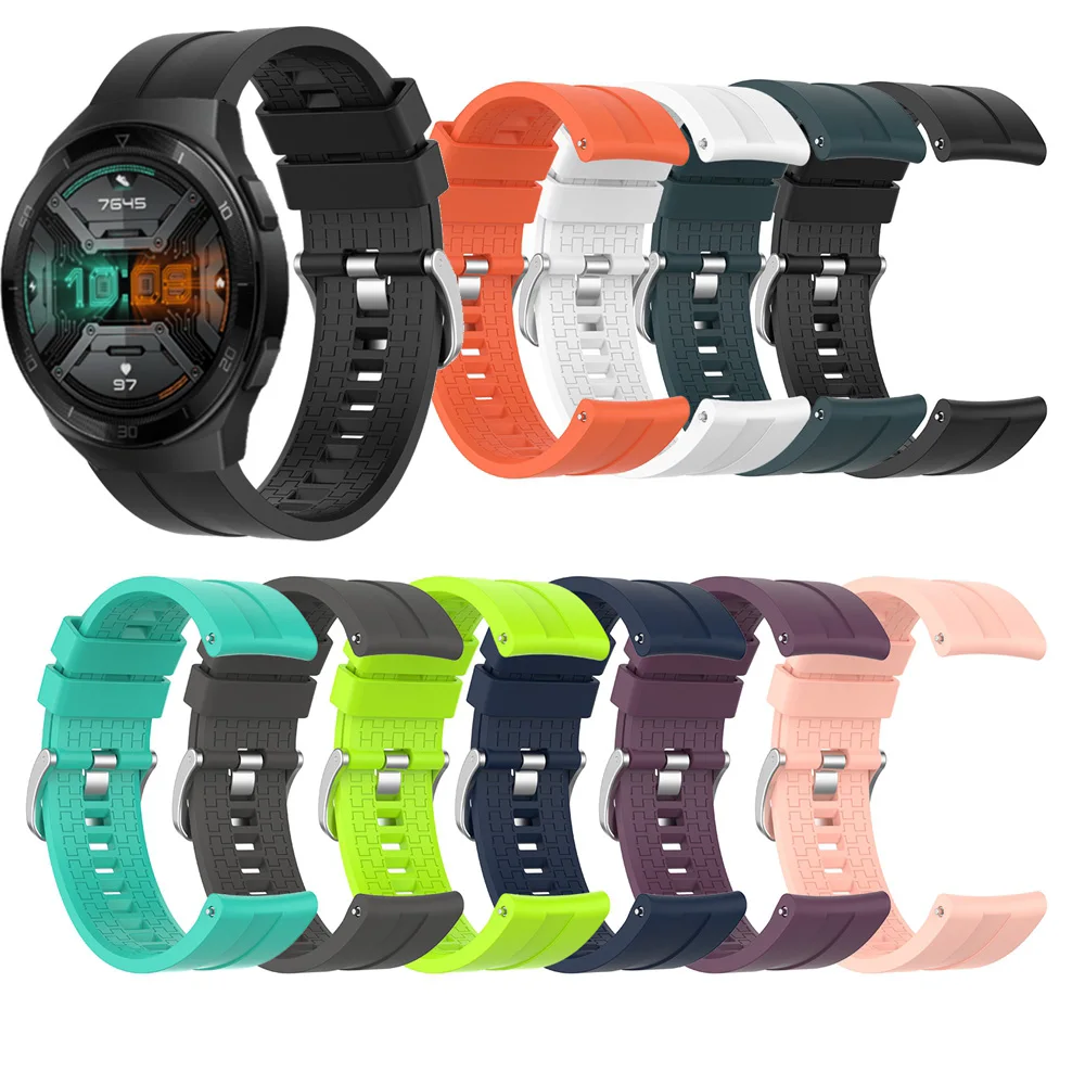 Силиконовый ремешок для часов Huawei Watch GT 2e спортивный на запястье GT2 / 46 мм браслет