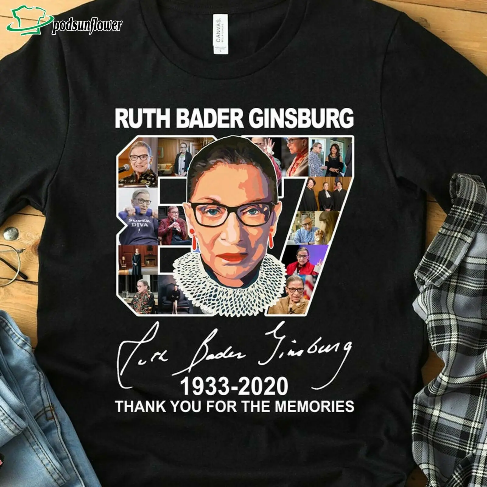 

Ruth Bader Ginsburg RBG Notorious RIP 1933 2020 thank you unisex shirt