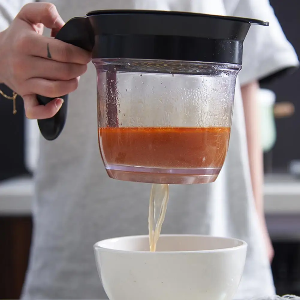 

Hot Sales Grease Container Large Capacity Heat-resistant Plastic Soup Residue Filter for Kitchen