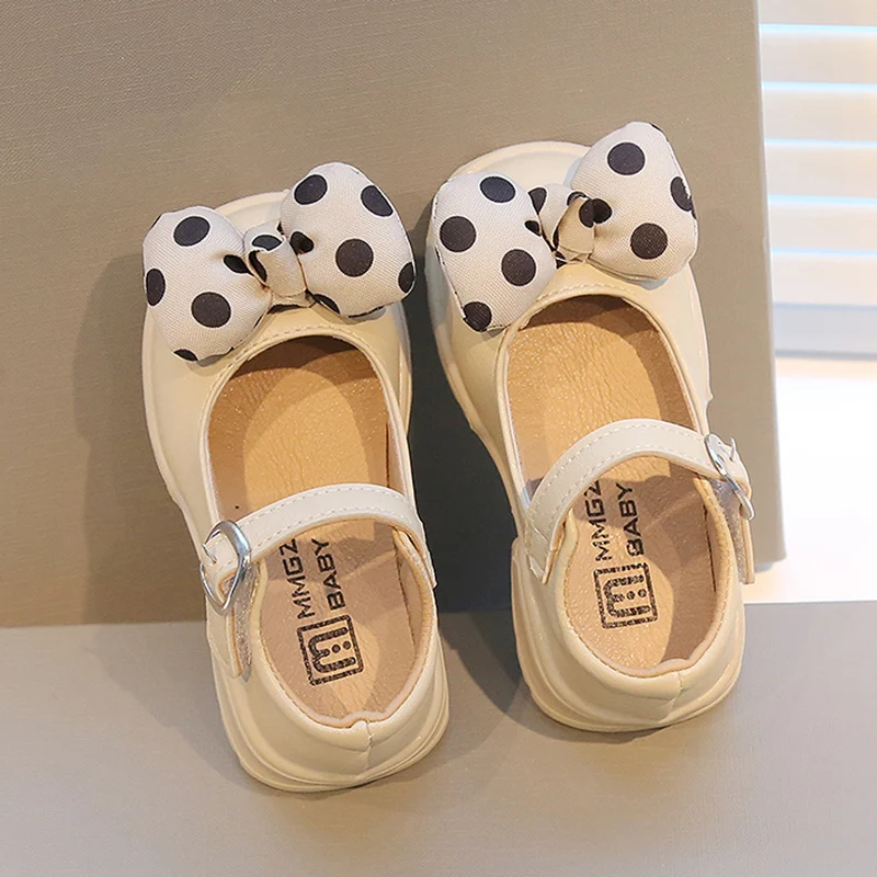 Girls Shoes Dot Bowtie Mary Janes Baby Kids Princess Black Casual White Shallow Dance paryt Toddlers |