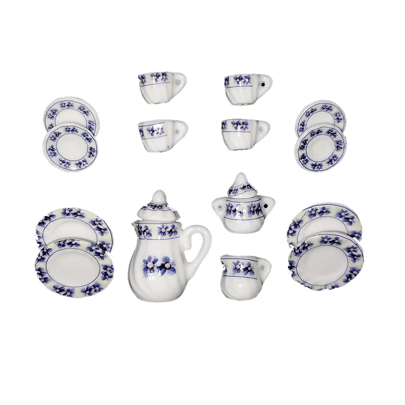 

1:12 DOLLHOUSE 1Set Miniature Food Play Scene Model Doll House Accessories Mini Ceramic Tea Set Tea Cup SC