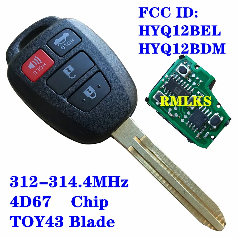 Бесключевой ввод дистанционный ключ-брелок от машины 314 МГц HYQ12BDM 12BEL для Toyota Prius