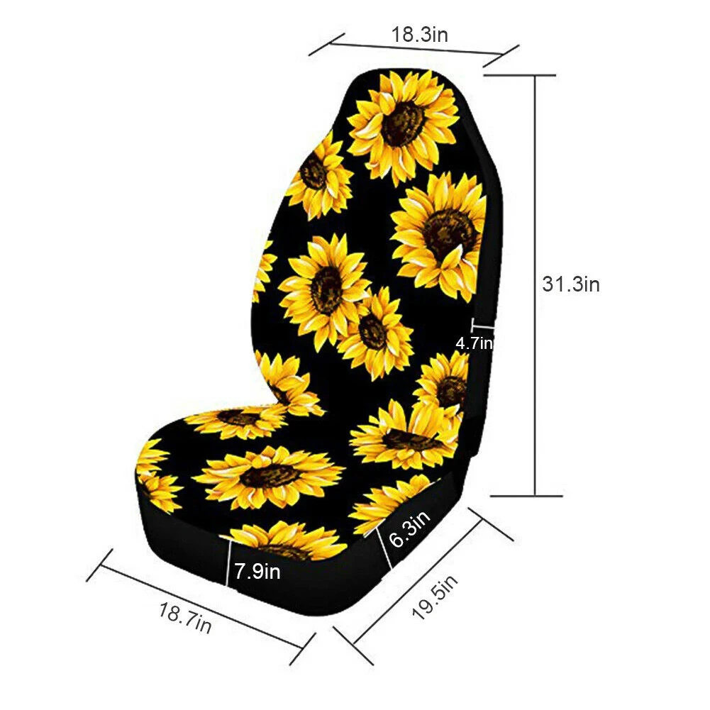 

Universal 7pcs Sunflower Car Seat Cover 5-Seats Protector Cushion Waterproof Automobile Protector For Black Wholesales Fast deli