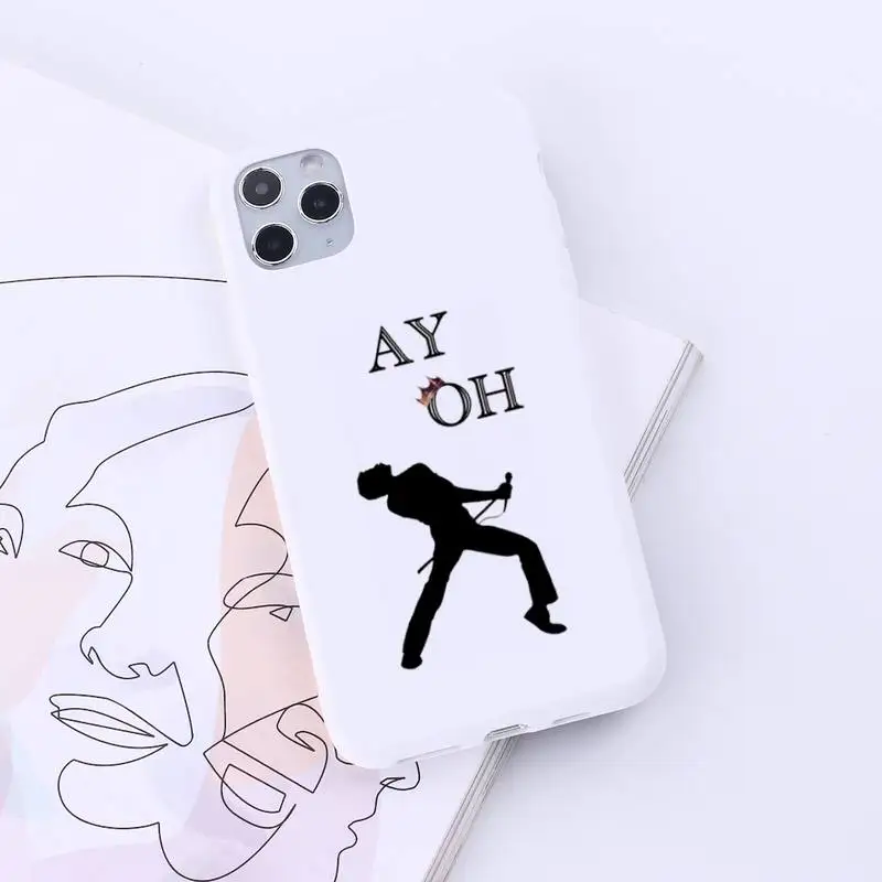 

Freddie Mercury Queen band Phone Case Candy Color for iPhone 6 7 8 11 12 s mini pro X XS XR MAX Plus