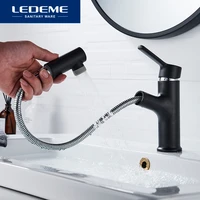 ledeme bathroom basin faucet single handle pull out deck mount faucets spray sink tap hot and cold water l1055 25 l1055b 25