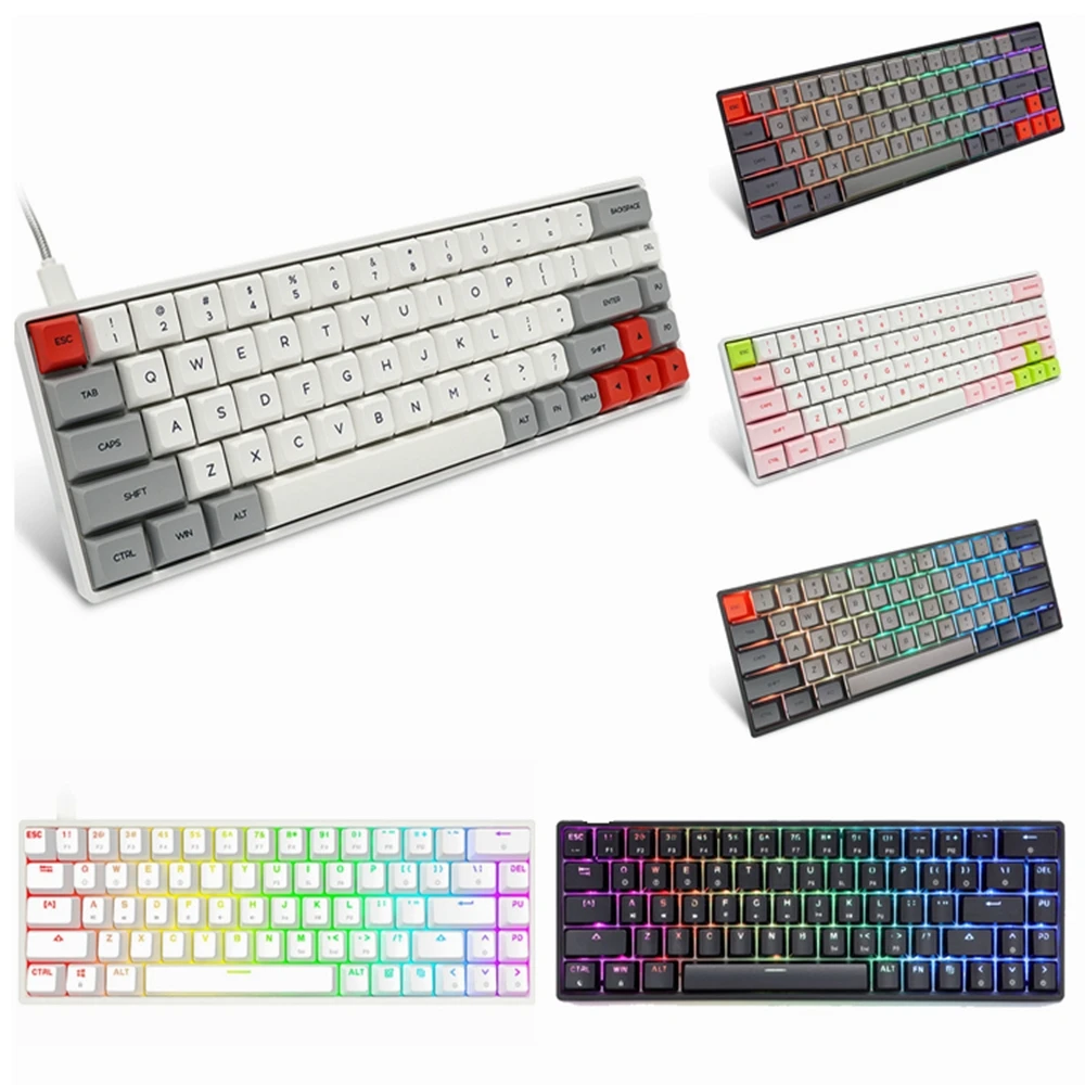 

Мини механическая клавиатура игровые аксессуары Gateron Switch GK68 SK68 68 клавиши игровые механические клавиатуры для MAC/Win/PC